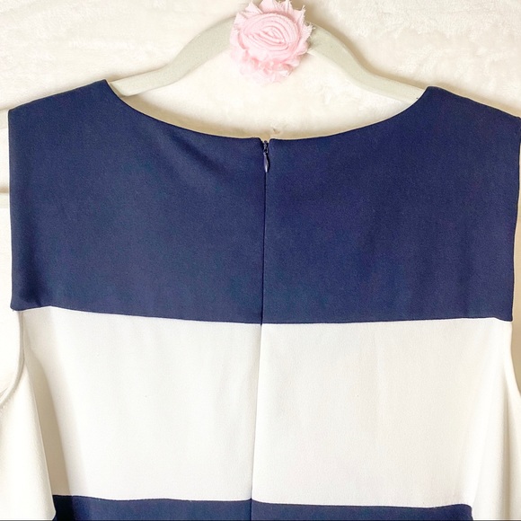 Sleeveless Striped Dress - Navy, White, and Teal - Picture 5 of 10
